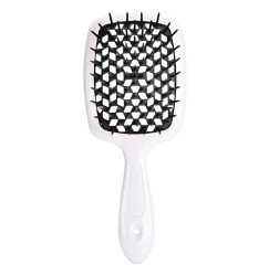 Hair Brush - White Handle with Black Center (in a bag)