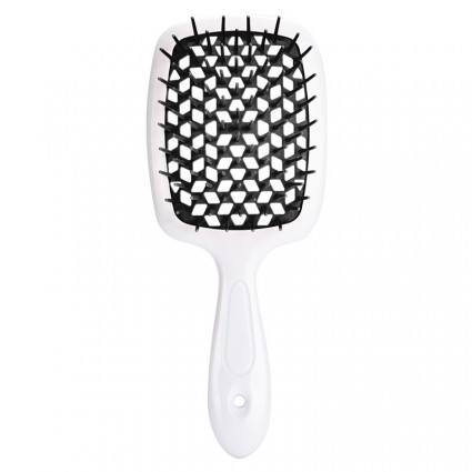 Гребінець для волосся Hair Brush - біла ручка з чорною серединою (у пакеті)