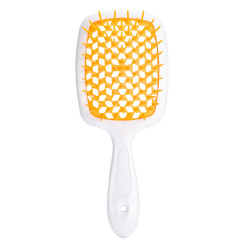Hair Brush - White Handle with Orange Center (in a bag)
