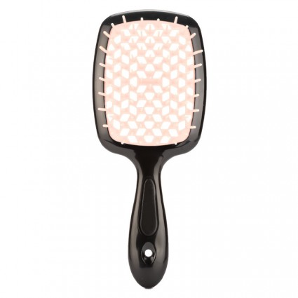 Расческа для волос Hair Brush - черная ручка с пудровой серединой (в пакете)