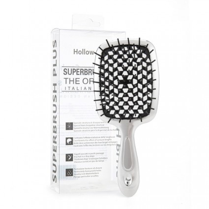 Расческа для волос Hair Brush - серебро ручка с черной серединой (в коробке)