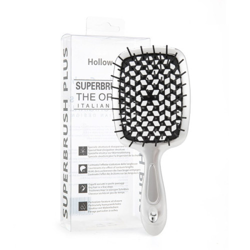 Hair Brush - Silver Handle with Black Center (in box)