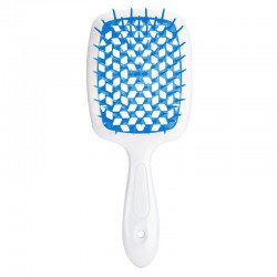 Расческа для волос Hair Brush - белая ручка с синей серединой (в пакете)