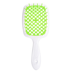 Hair Brush - White Handle with Green Center (in a bag)