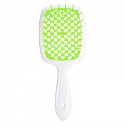 Расческа для волос Hair Brush - белая ручка с зеленой серединой (в пакете)