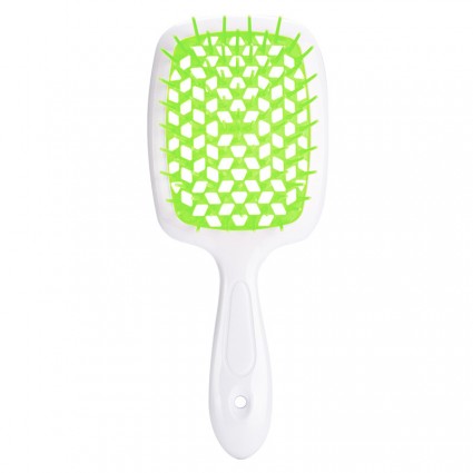Гребінець для волосся Hair Brush - біла ручка із зеленою серединою (у пакеті)