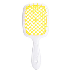 Hair Brush - White Handle with Yellow Center (in a bag)