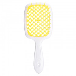 Расческа для волос Hair Brush - белая ручка с желтой серединой (в пакете)