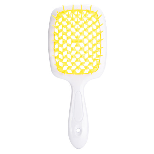 Гребінець для волосся Hair Brush - біла ручка з жовтою серединою (у пакеті)