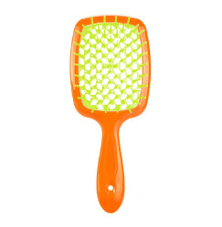 Hair Brush - Orange Handle with Yellow Center (in a bag)