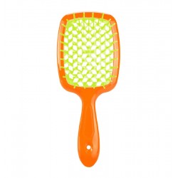 Hair Brush - Orange Handle with Yellow Center (in a bag)