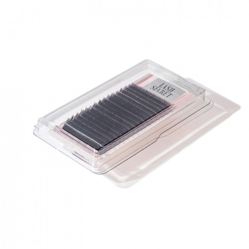 Black eyelash extensions LASH SECRET (16 lines) / 0.07, mix L / 6-13 mm