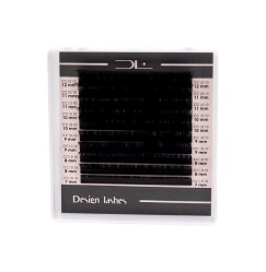 Вії для нарощування Design Lashes (10 ліній) / 0,07, mix CC / 7-12 мм / чорні