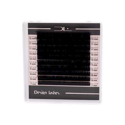 Eyelash extensions Design Lashes (10 lines) / 0.07, mix C / 7-12 mm / black