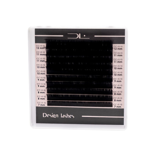 Przedłużanie rzęs Design Lashes (10 linii) / 0,07, mix CC / 7-12 mm / czarny