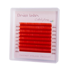 Eyelash extensions Design Lashes (10 lines) / 0.07, mix C / 7-12 mm / red