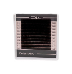 Ресницы для наращивания Design Lashes (10 линий) / 0,07, mix C / 7-12 мм / темный шоколад