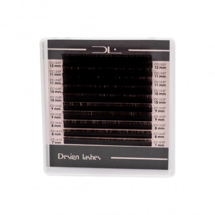 Eyelash extensions Design Lashes (10 lines) / 0.07, mix M / 7-12 mm / dark chocolate