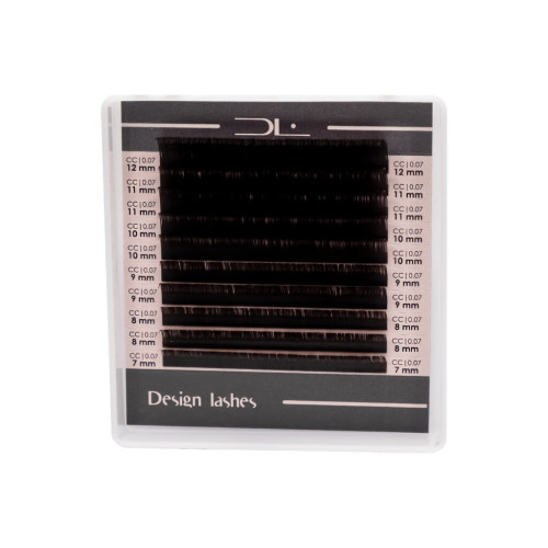 Przedłużanie rzęs Design Lashes (10 linii) / 0,07, mix M / 7-12 mm / gorzka czekolada