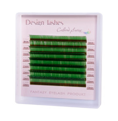 Ресницы для наращивания Design Lashes (10 линий) / 0,07, mix C / 7-12 мм / зеленые 