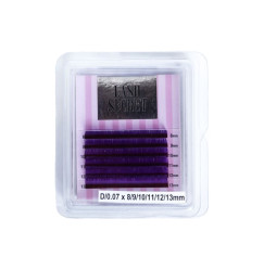 Przedłużanie rzęs fioletowe LASH SECRET (6 kresek) / 0,07, mix C / 8-13 mm