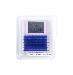 Przedłużanie rzęs niebieskie LASH SECRET (6 kresek) / 0,07, mix C / 8-13 mm