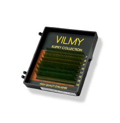 Вії для нарощування VILMY KLIPKY (8 ліній) - GREEN mix C+/0,07/7-14 мм