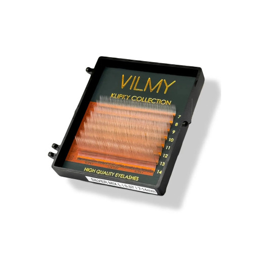 Eyelashes for extension VILMY KLIPKY (8 lines) - SILVER mix C+ / 0.07 / 7-14 mm