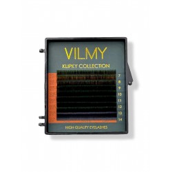 Ресницы для наращивания VILMY KLIPKY (two-tone 8 линий) - Ombre GREEN mix C / 0,07 / 7-14 мм