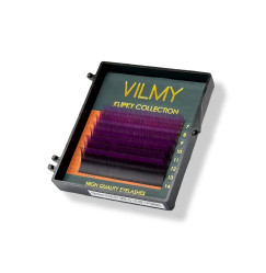 Вії для нарощування VILMY KLIPKY (two-tone 8 ліній) - Ombre VIOLET mix D/0,07/7-14 мм