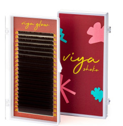 Eyelashes for extension Viya DARK CHOCO - 0.07 mix C - 6-14 mm (dark brown)