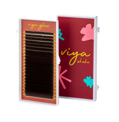 Eyelashes for extension Viya DARK CHOCO - 0.07 mix CC - 6-14 mm - (dark brown)