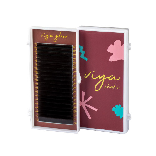 Viya DARK CHOCO eyelash extensions - 0.07 mix L - 7-14 mm - (dark brown)