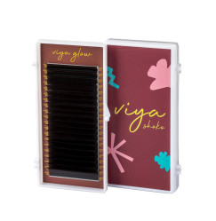 Eyelashes for extension Viya DARK CHOCO - 0.07 mix M - 7-14 mm - (dark brown)
