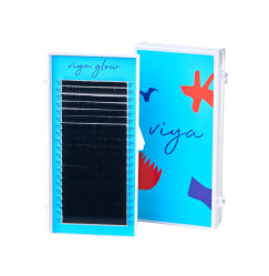 Eyelashes for extension Viya GLOW - 0.07 mix CC - 6-14 mm - black
