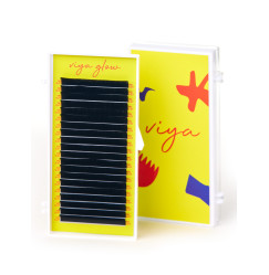 Eyelashes for extension Viya GLOW - 0.07 mix D - 7-14 mm - black