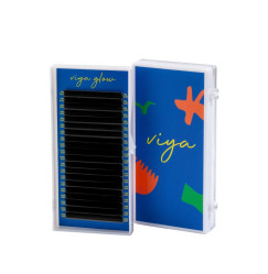 Eyelashes for extension Viya GLOW - 0.07 mix M - 7-14 mm - black