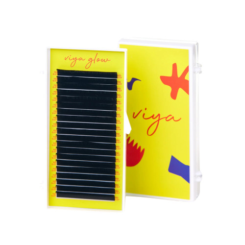 Eyelashes for extension Viya GLOW separate length - D 0.07 (7 mm) - black