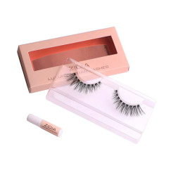 Reusable false eyelashes + glue ZIDIA Lashes Red Carpet Collection (clear band) / Catherine