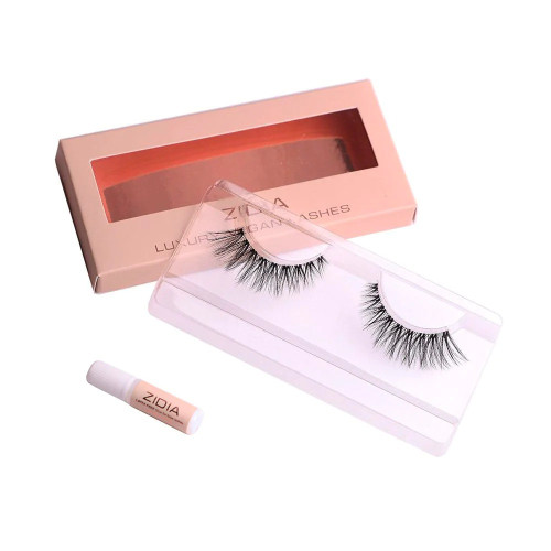 Reusable false eyelashes + glue ZIDIA Lashes Red Carpet Collection (clear band) / Catherine