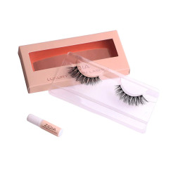 Reusable false eyelashes + glue ZIDIA Lashes Red Carpet Collection (clear band) / Lola