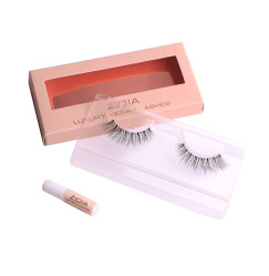 Reusable false eyelashes + glue ZIDIA Lashes Red Carpet Collection (clear band) / Megan