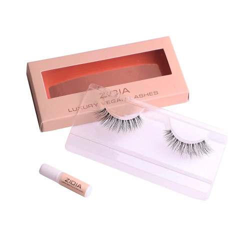Reusable false eyelashes + glue ZIDIA Lashes Red Carpet Collection (clear band) / Megan
