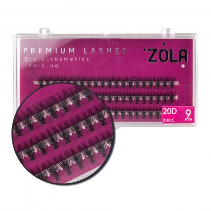Ресницы-пучки 20D ZOLA / 9 мм