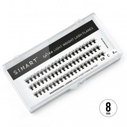 Ресницы-пучки накладные Sinart / Extra Light Weight Lash 20D/0.10С / 8 мм