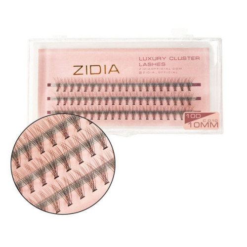 ZIDIA Luxury Cluster Lashes 10D (C 0.10, 3 strips) - 10 mm