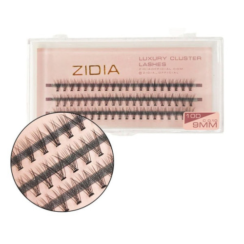 ZIDIA Luxury Cluster Lashes 10D (C 0.10, 3 strips) - 9 mm