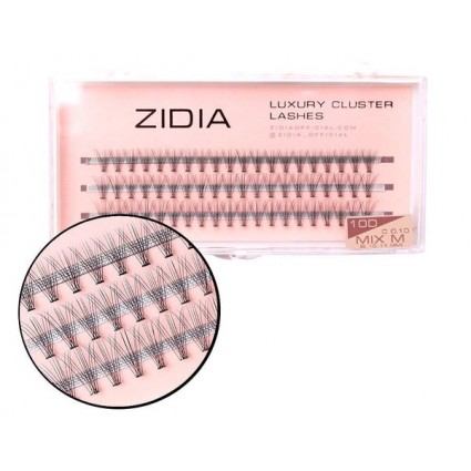 Eyelashes-bunches ZIDIA Luxury Cluster Lashes 10D (C 0.10, 3 strips) - Mix M 9, 10, 11 mm