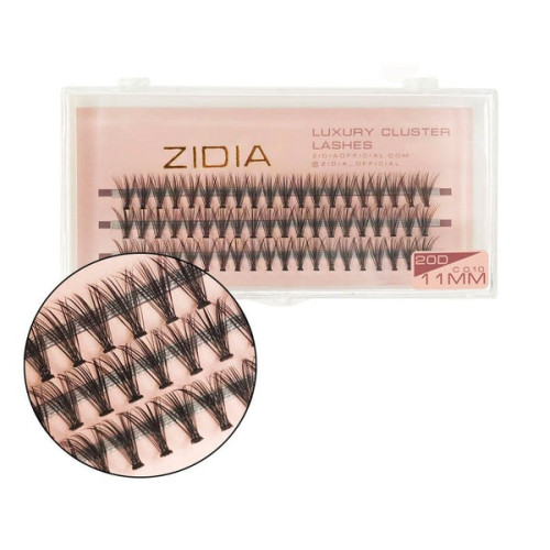 ZIDIA Luxury Cluster Lashes 20D (C 0.10, 3 strips) - 11 mm