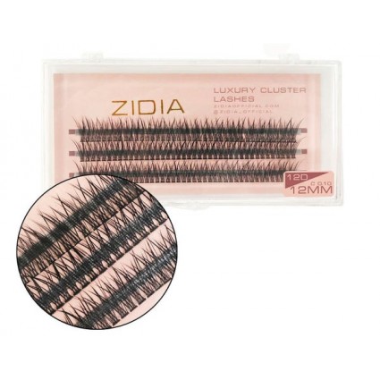 Ресницы-пучки ZIDIA Luxury Cluster Lashes Fish tail 12D (C 0.10, 3 ленты) - 12 мм
